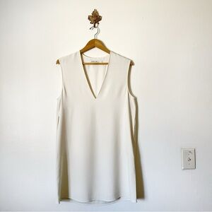 Helmut Lang Cream Vneck mini dress size Large